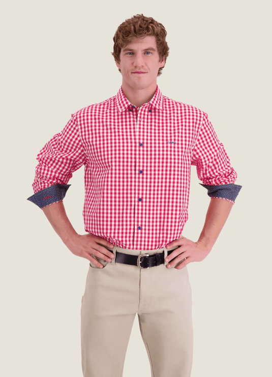 S. Kidman Mens Holstein Long Sleeve Shirt - Red