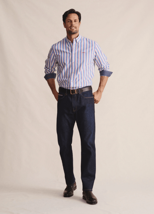 S. Kidman Mens Dexter Long Sleeve Shirt - Mid Blue
