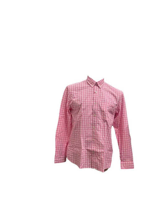 S. Kidman Mens Aberdeen Long Sleeve Shirt - Pale Pink Check