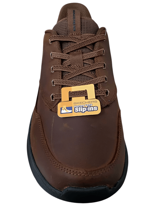 Skechers Mens Pollard Brax Slip-In Shoes - Dark Brown
