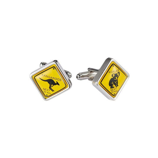 Cudworth Mens Animal Road Sign Resin Cufflinks