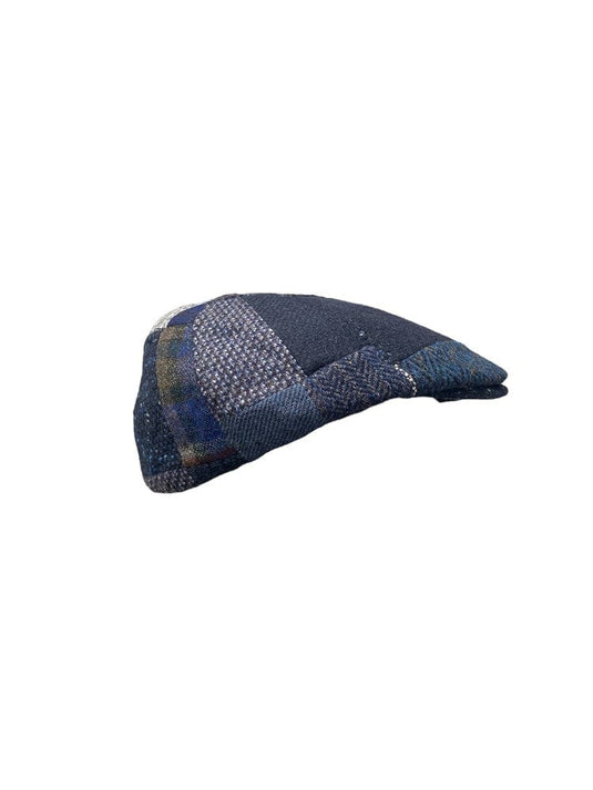 M by Flechet Mens Marine Wool Patchwork Casquette