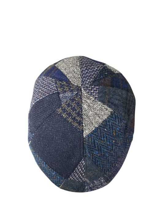 M by Flechet Mens Marine Wool Patchwork Casquette