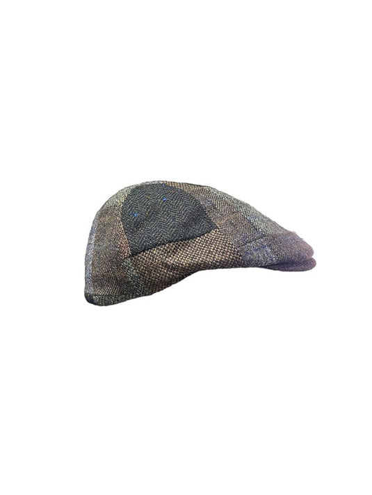 M by Flechet Mens Marron Wool Patchwork Casquette