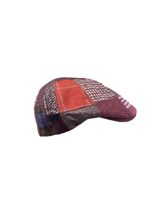 M by Flechet Mens Rouge Wool Patchwork Casquette