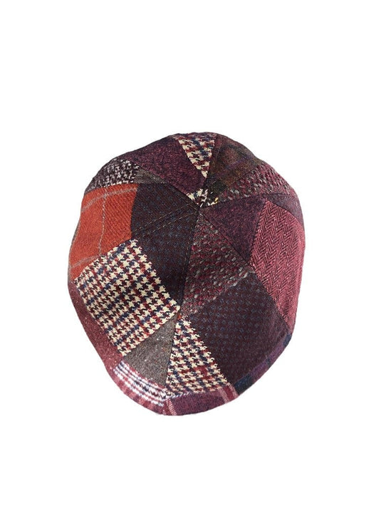 M by Flechet Mens Rouge Wool Patchwork Casquette