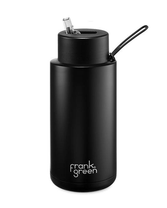Frank Green 34oz Ceramic Reusable Bottle with Straw Lid - Midnight