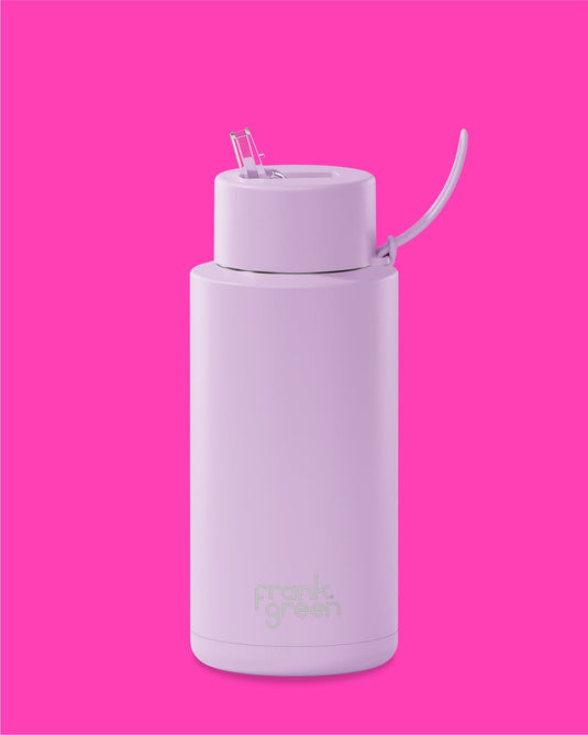 Frank Green 34oz Ceramic Reusable Bottle Lilac Haze with Straw Lid