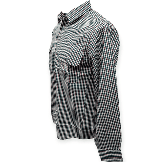 Cipollini Gold Mens Cotton Long Sleeve Shirt - Green/Red Check