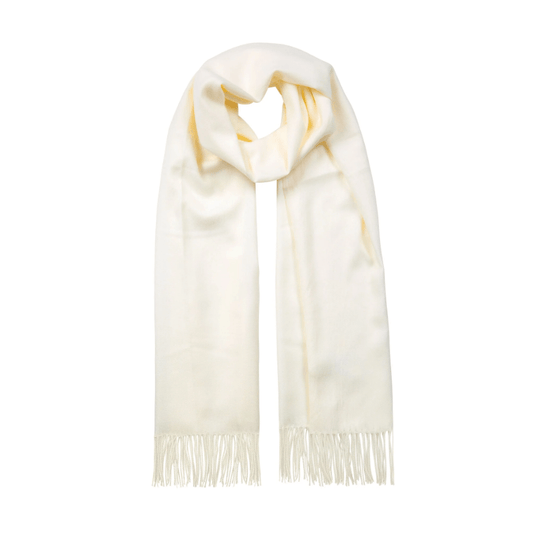 Dents Womens Plain Pashmina Shawl with Tassels - Ivory