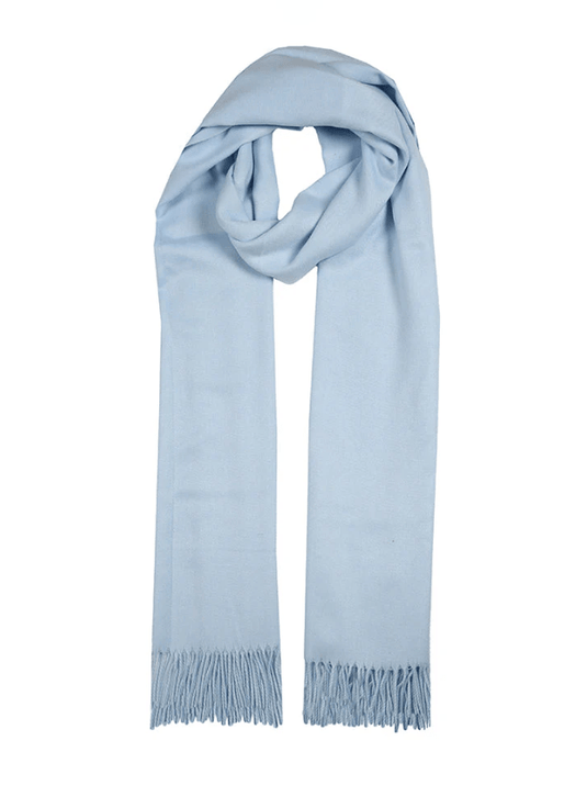 Dents Womens Plain Pashmina Shawl with Tassels - Pale Blue