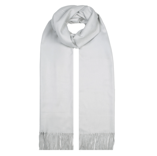 Dents Womens Plain Pashmina Shawl with Tassels - Silver