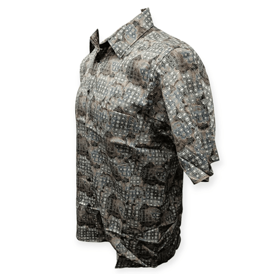 Cipollini Gold Mens Swiss Cotton Short Sleeve Shirt - Digital Gold