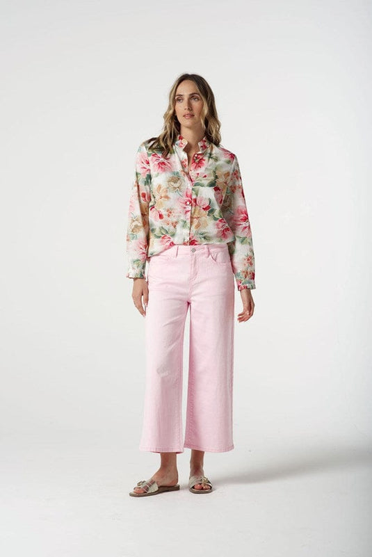 Goondiwindi Cotton Womens Floral Frill Collar Shirt