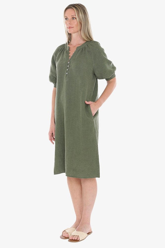 Jump Womens Button Neck Dress