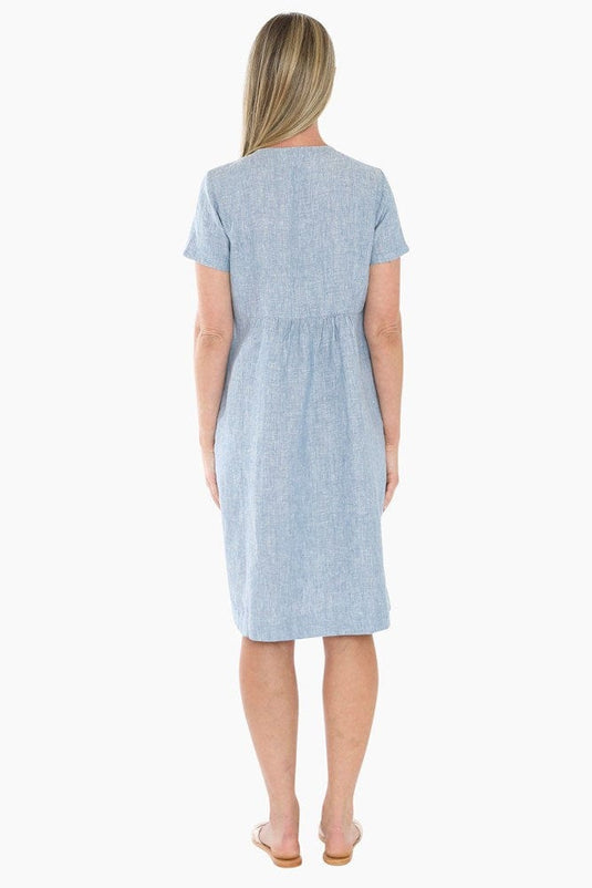 Jump Womens Side Button Dress - Ocean