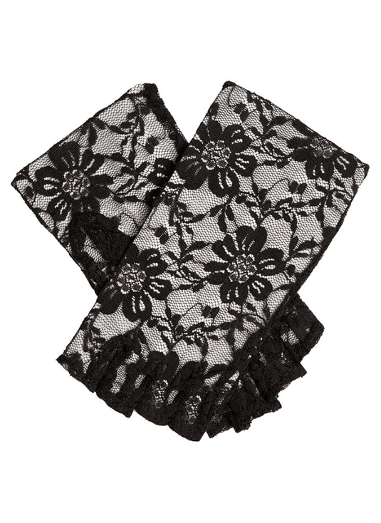Dents Womens Daisy Fingerless Floral Lace Gloves