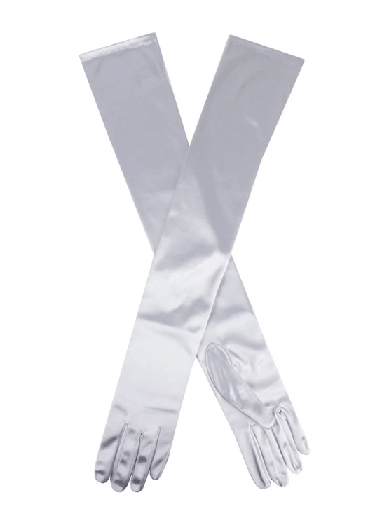 Dents Womens Bella Long Opera Satin Gloves - Silver Grey