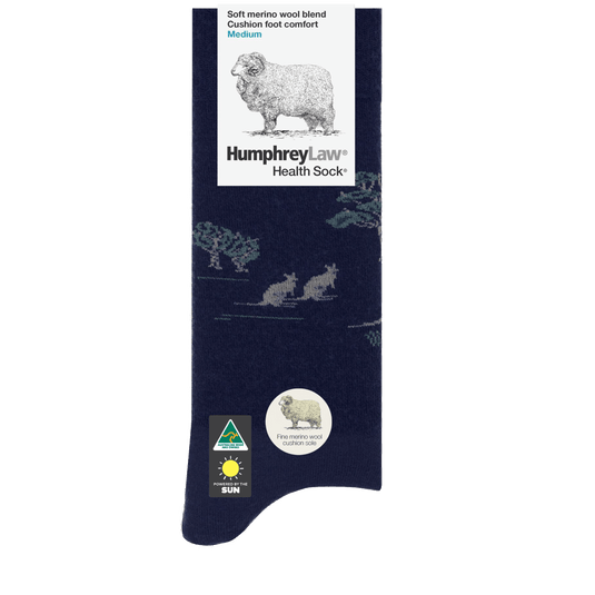 Humphrey Law Fine Merino Wool Cushion Sole Health Sock - Tourist