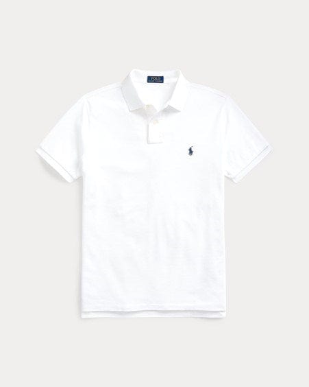 Ralph Lauren Mens Custom Slim Fit Polo Shirt - White/Navy