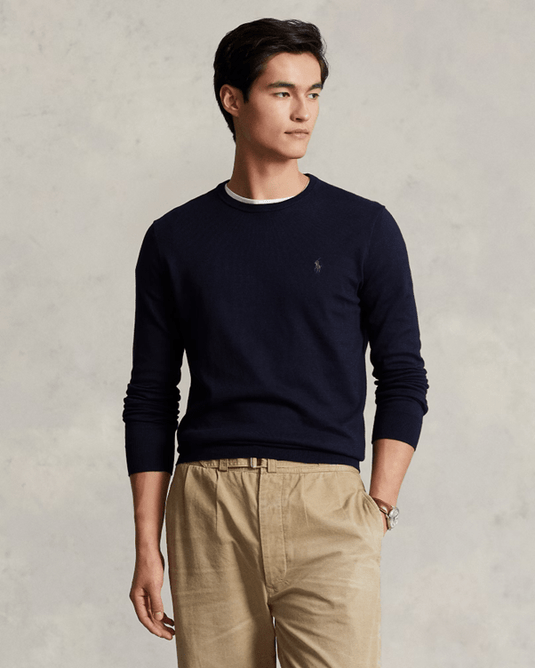 Ralph Lauren Mens Slim Fit Cotton Crew Neck Jumper