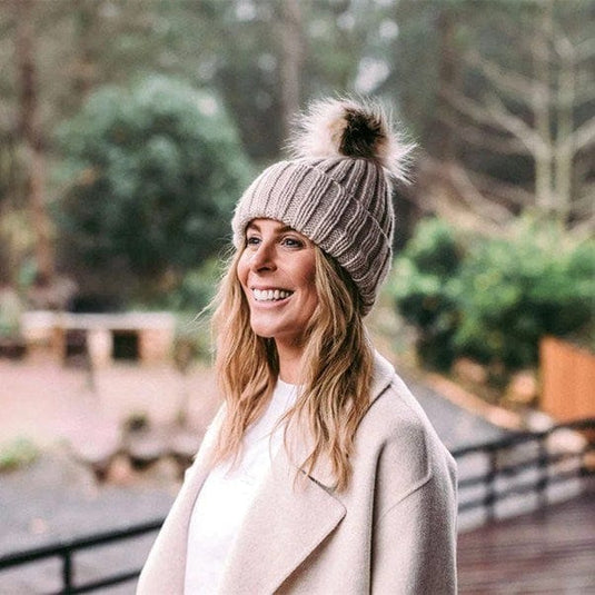 Avenel Hats Womens Acrylic Knit Beanie with Pompom