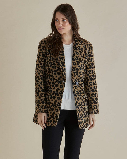 Betty Basics Prague Coat - Animal Print