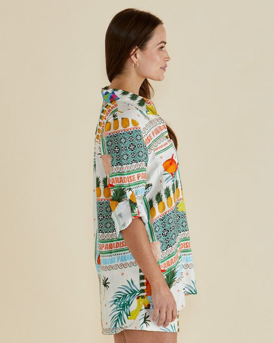 Betty Basics Womens Mills Shirt - Paradise Print