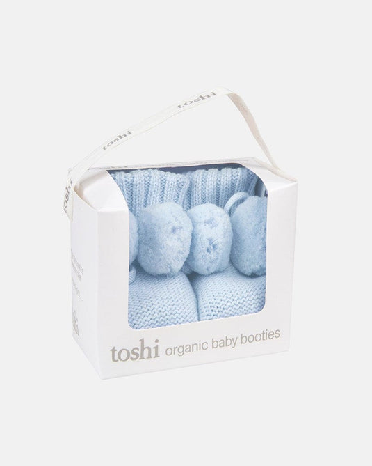 Toshi Baby 100% Organic Cotton Yarn Booties Marley - Bluebird