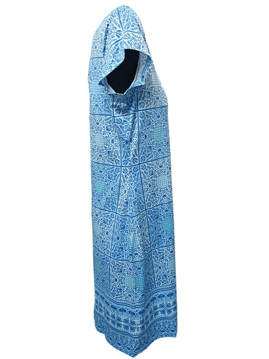 Tango Mango Womens Scoop Neck Shift Dress - Blue Floral