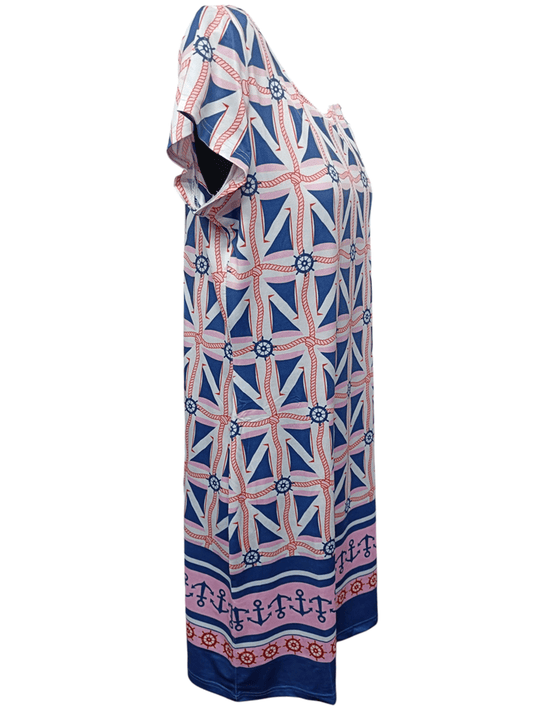 Tango Mango Womens Scoop Neck Shift Dress - Ship Print