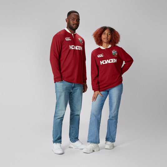 Canterbury Unisex British & Irish Lions Long Sleeve Classic Jersey - Red Dahlia