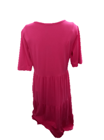 Vassalli Womens V Neck Short Sleeve Tiered Dress