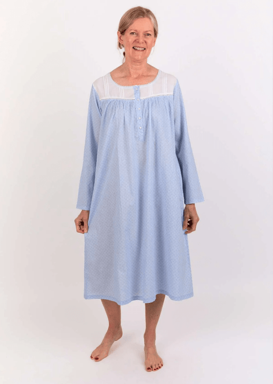 French Country Womens Long Sleeve Nightie - Daisy Chain