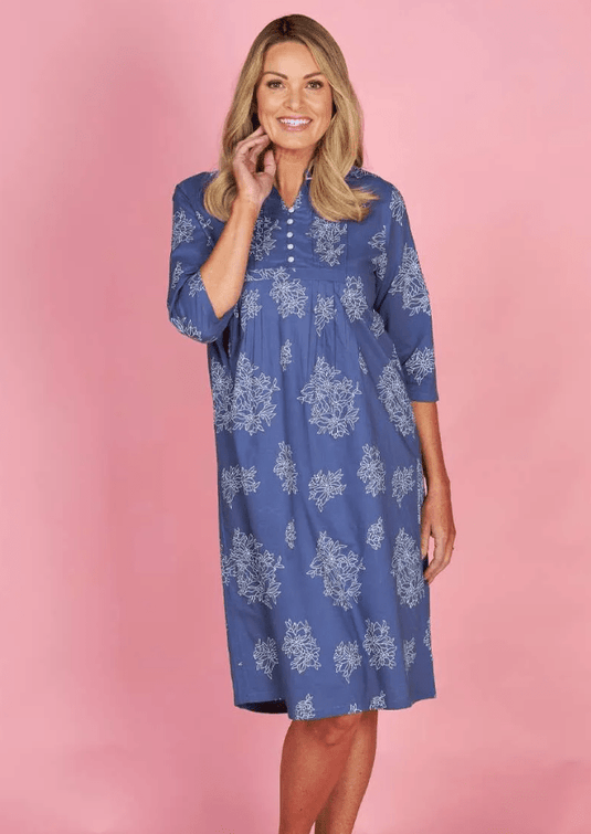 French Country Womens 3/4 Sleeve Nightie - Zinnia