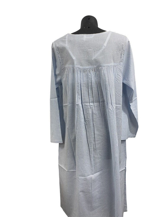 French Country Womens Long Sleeve 115 Pinstripe Nightie