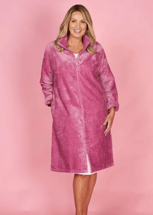 French Country Womens Long Sleeve Robe Zip Front
