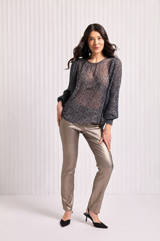 Foil Womens Pleats To Meet You Blouse