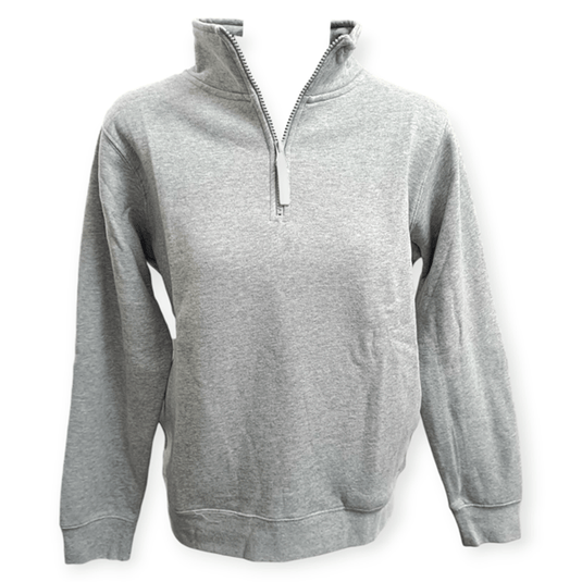 Pilbara Womens Classic Zipper Closed Front Fleece Pullover - Grey Marle
