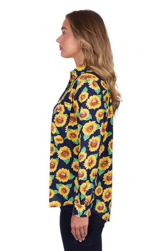 Hard Slog Womens Ally 1/2 Placket Long Sleeve Shirt - Multi