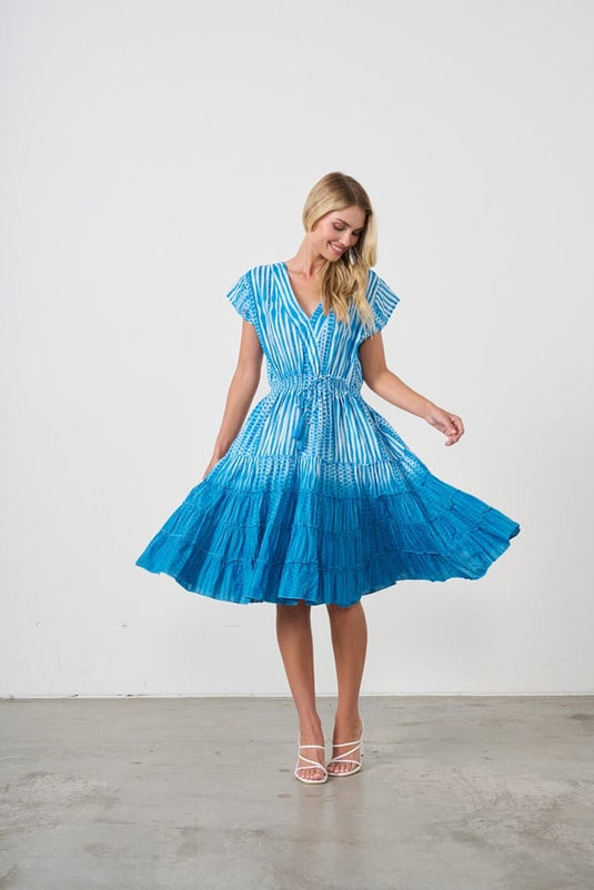 Holmes & Fallon Womens Tiered Dress with Elastic Waist