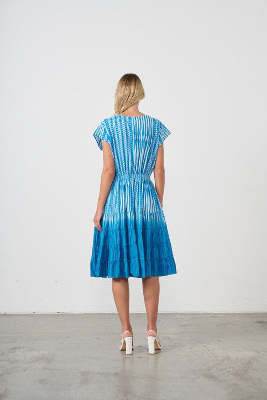 Holmes & Fallon Womens Tiered Dress with Elastic Waist