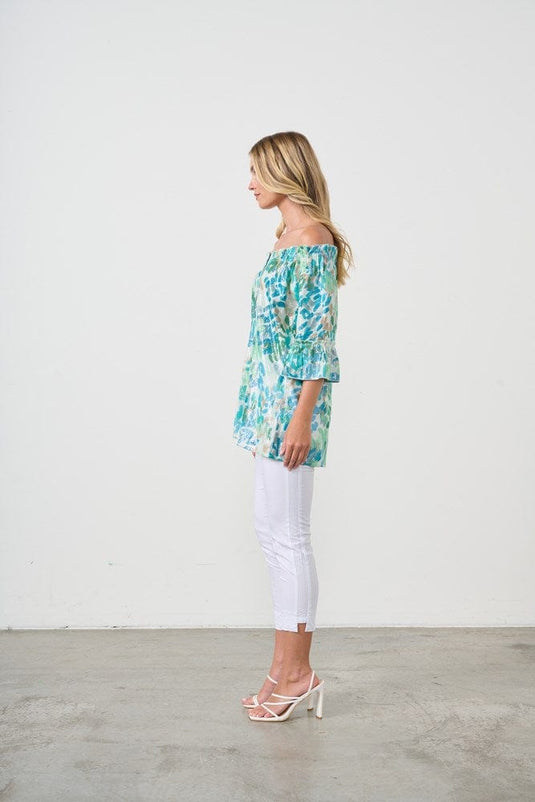 Holmes & Fallon Womens Off-Shoulder Sparkle Blouse