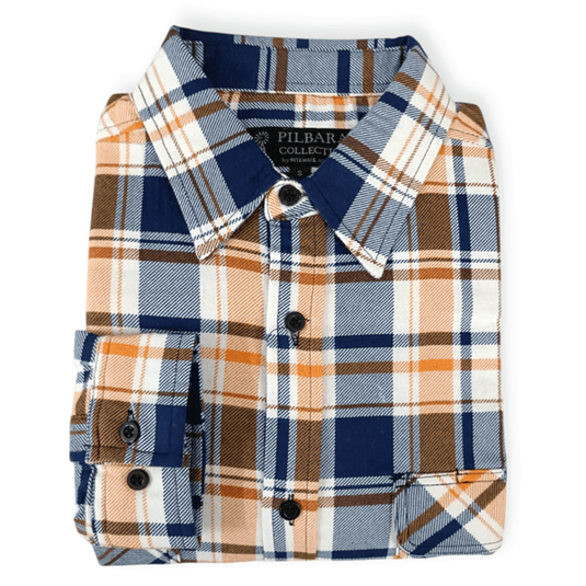 Pilbara Collection Mens Open Front Long Sleeve Flannelette Shirt