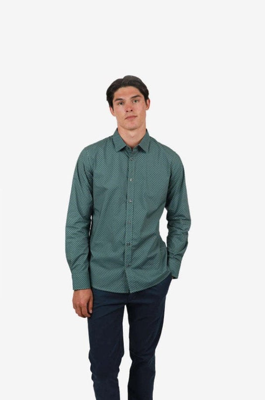 James Harper Mens Sage Alaska Geo Shirt