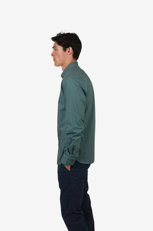 James Harper Mens Sage Alaska Geo Shirt
