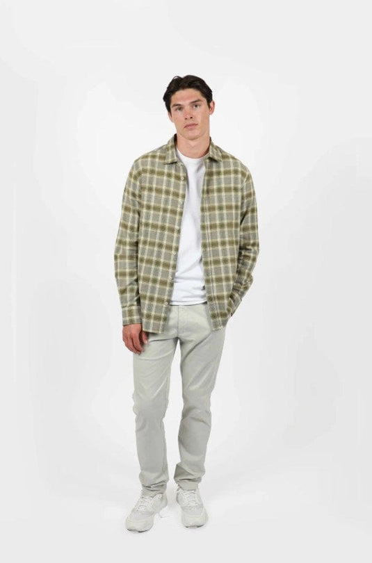 James Harper Mens Olive Buller Check Shirt