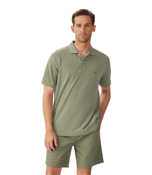R.M. Williams Mens Rod Polo - Olive