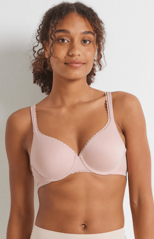 Kayser Womens Comfort Lace Trim T-Shirt Bra - Peach Whip