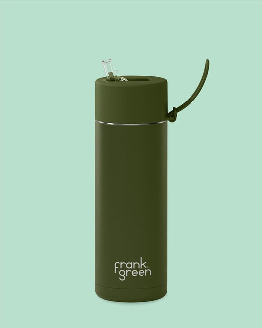 Frank Green 20oz Ceramic Reusable Bottle with Straw Lid - Khaki